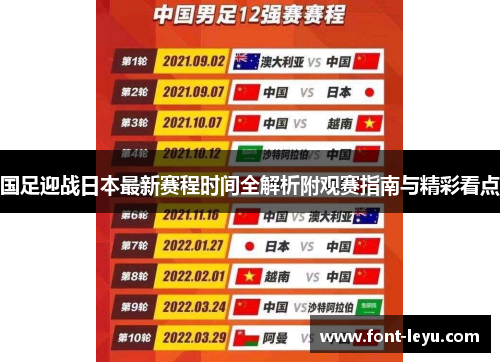 国足迎战日本最新赛程时间全解析附观赛指南与精彩看点