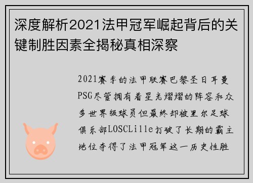 深度解析2021法甲冠军崛起背后的关键制胜因素全揭秘真相深察
